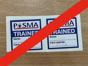 Unauthorised PASMA stickers