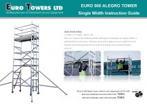 Euro Towers Alegro Euro 500 Single Width 3T instruction manual